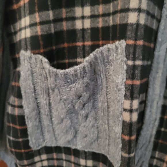 Moth Anthropologie Womens Plaid Wool Blend Zip-Up Hooded Cardigan Jacket With Po - Picture 7 of 11